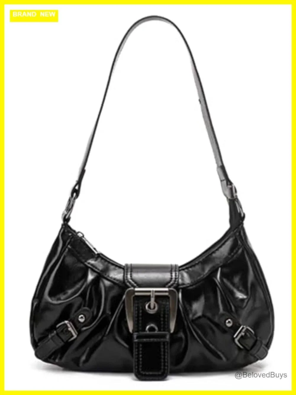 Y2K Hobo Shoulder Bag Faux Leather Punk Clutch Purse Ladies Top Handle